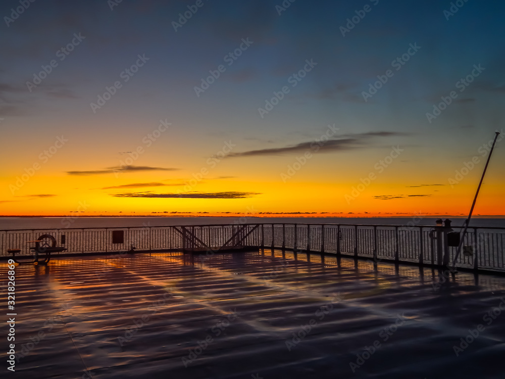 Golden sunrise over the Baltic sea