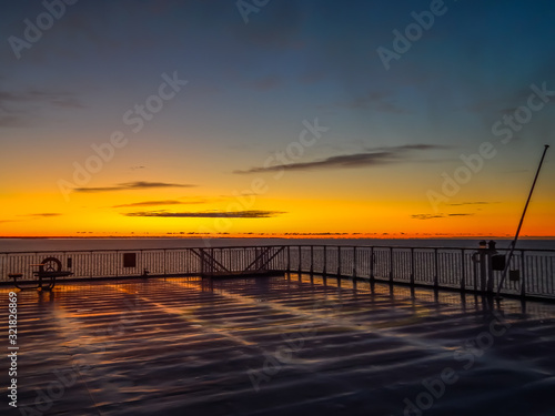 Golden sunrise over the Baltic sea