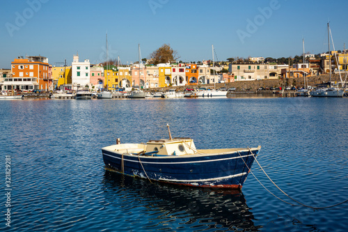 Procida (Italy) - Chiaiolella bay with its colored houses is a tourists attraction