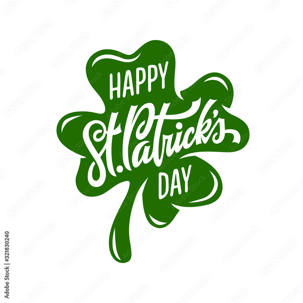 St. Patrick's day modern greeting lettering. Vector illustration. St. Patrick's day modern greeting lettering. Vector illustration.