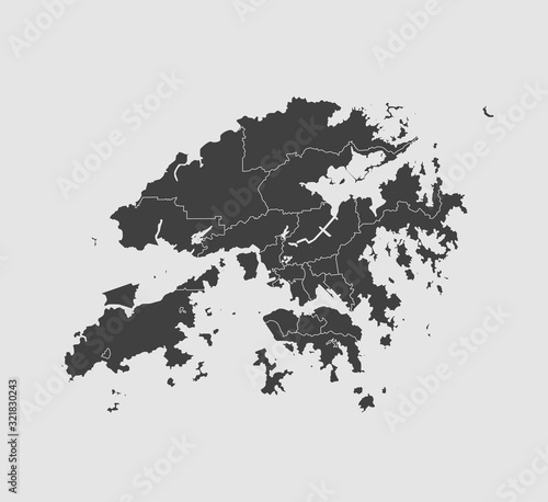 Vector map Hong Kong region China template