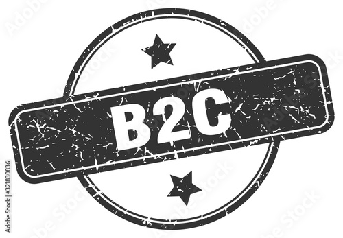 b2c stamp. b2c round vintage grunge sign. b2c