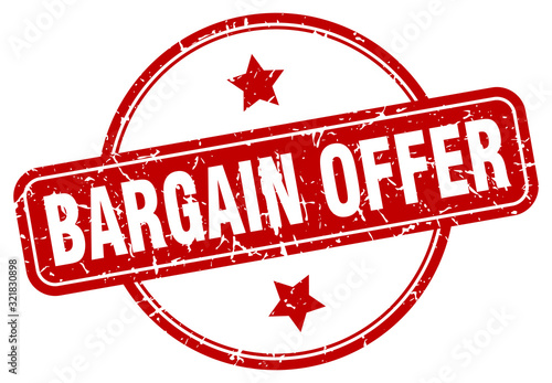 bargain offer stamp. bargain offer round vintage grunge sign. bargain offer