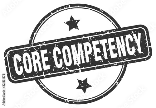 core competency stamp. core competency round vintage grunge sign. core competency