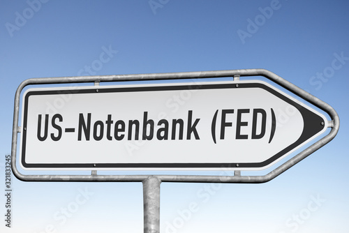 Wegweiser, US-Notenbank (FED), (Symbolbild)