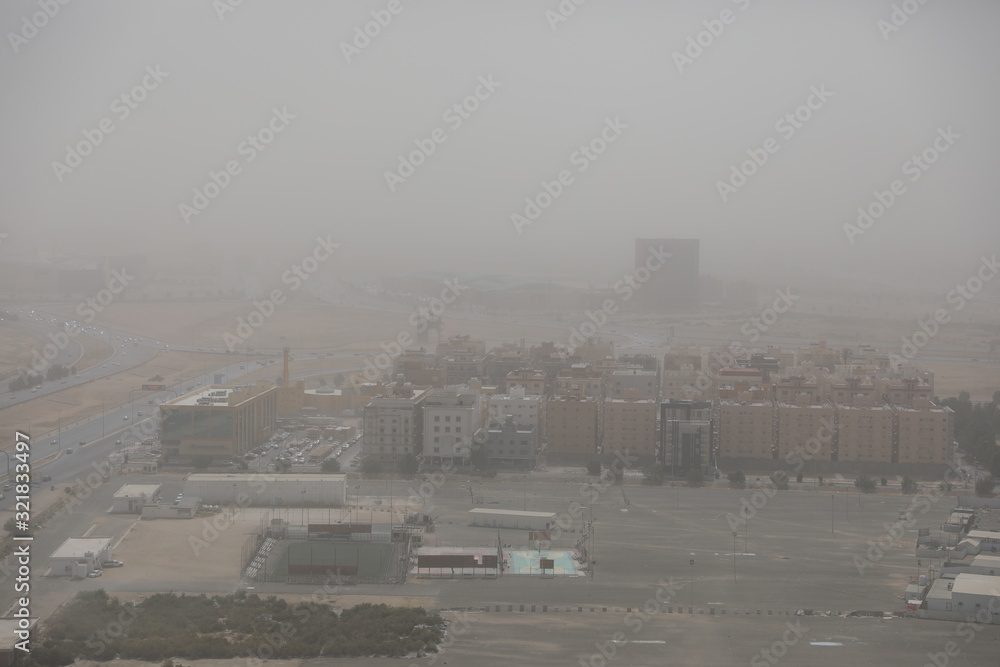Sand storm in Jeddah City, Saudi Arabia