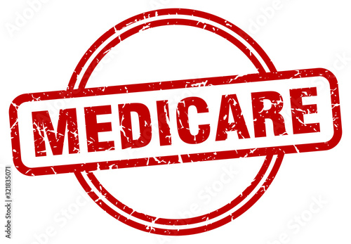 medicare stamp. medicare round vintage grunge sign. medicare