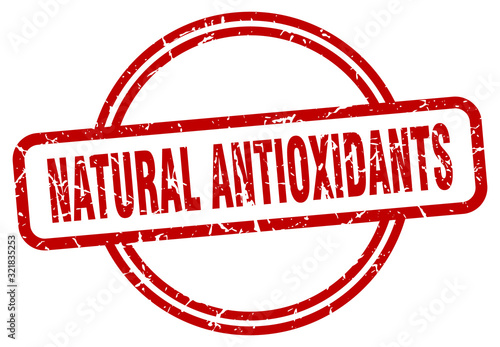natural antioxidants stamp. natural antioxidants round vintage grunge sign. natural antioxidants