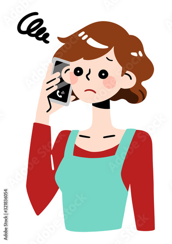 Mobile phone, Cell Phone / trouble, confusion / woman, housewife