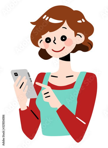 Using Mobile Phone / woman, housewife