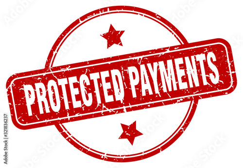 protected payments stamp. protected payments round vintage grunge sign. protected payments