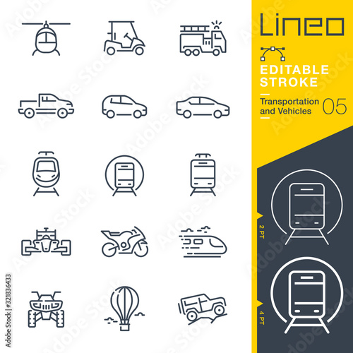 Lineo Editable Stroke - Transportation and Vehicles outline icons