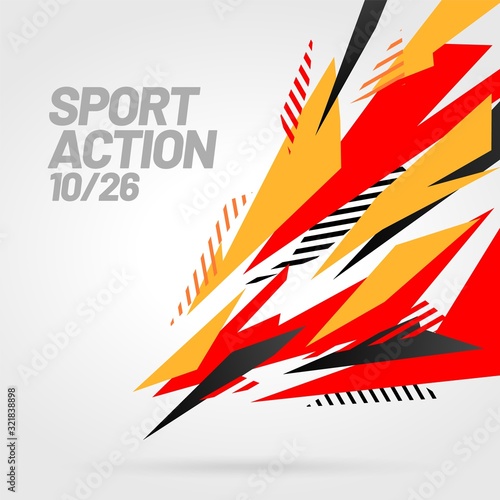 Abstract modern graphic element. Layout design with dynamical colored forms and line. Template for event, tournament, championship or presentation. Sport background.