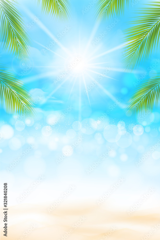 Summer abstract background bokeh and ligting effect sand beach 002