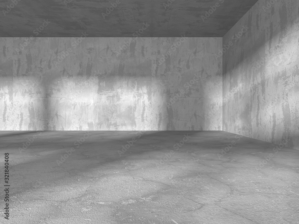 Dark concrete empty room. Modern architecture design Dark concrete empty room. Modern architecture design