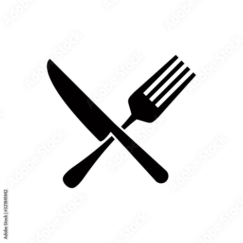 spoon and fork icon design vector logo template EPS 10