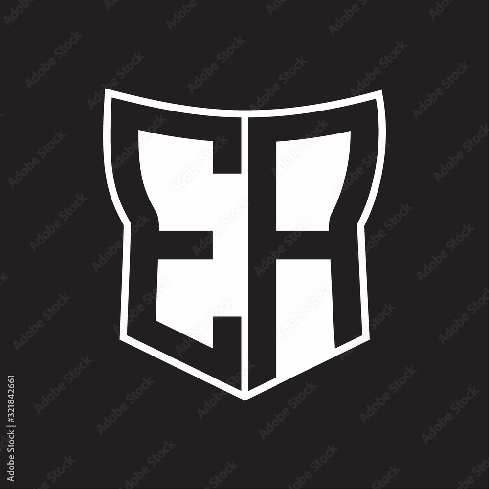 EA Logo monogram with negative space abstract shield shape design template on black background EA Logo monogram with negative space abstract shield shape design template on black background