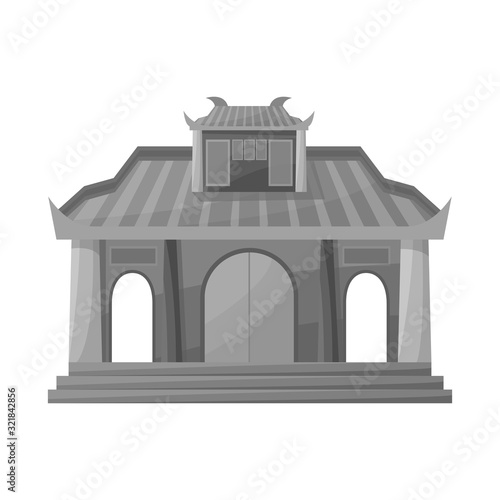 Vector illustration of temple and hanoi icon. Collection of temple and vietnamese stock vector illustration.