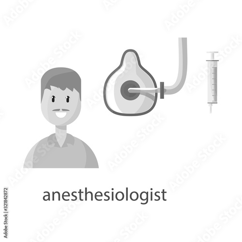 Vector design of anesthesiologist and doctor icon. Collection of anesthesiologist and anesthesia stock symbol for web.