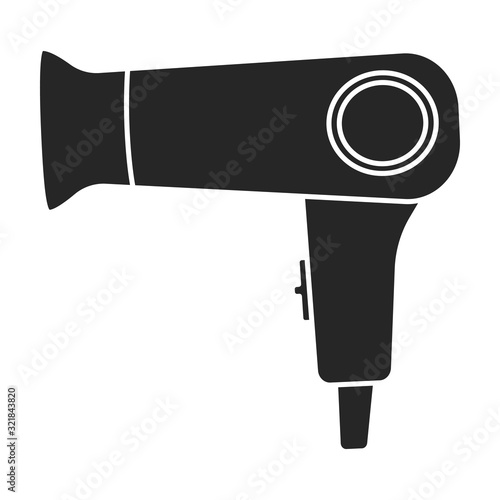 Hair dryer vector icon.Black,simple vector icon isolated on white background hair dryer .