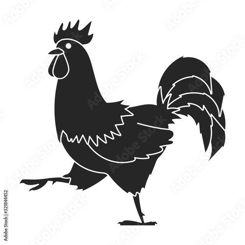 Cock of animal vector icon.Black,simple vector icon isolated on white background cock of animal.