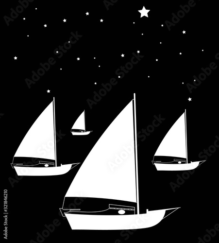 boat illustration design concept 