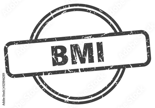 bmi stamp. bmi round vintage grunge sign. bmi