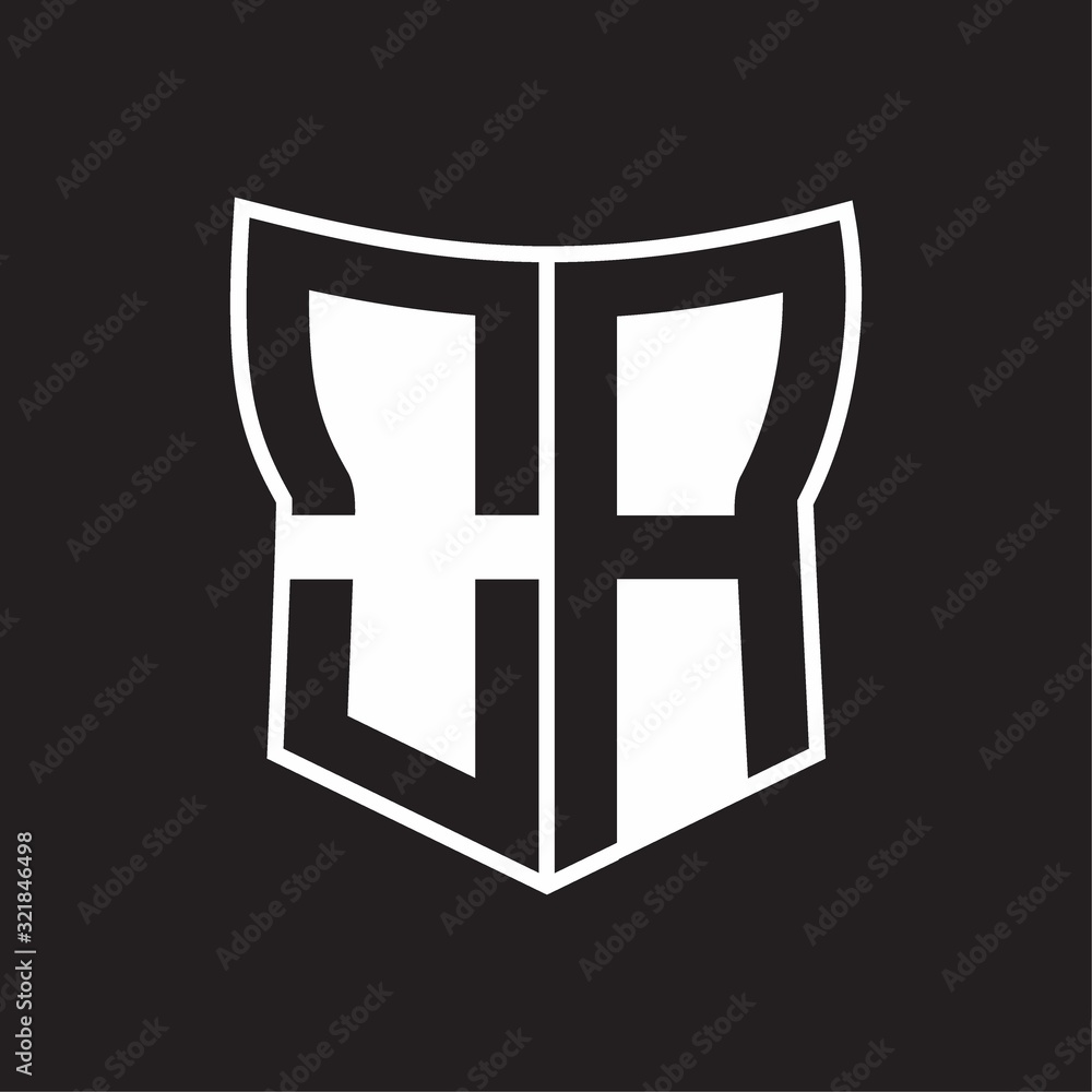 OA Logo monogram with negative space abstract shield shape design template on black background OA Logo monogram with negative space abstract shield shape design template on black background