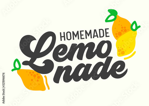 Homemade Lemonade Poster with Creative Drawing Elements, Menu Banner with Citrus Fruits, Drink Advertising Flyer, Sticker, Recipe Brochure Logotype Cartoon Flat Vector Illustration Vector Illustration