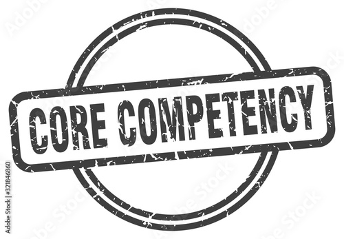 core competency stamp. core competency round vintage grunge sign. core competency
