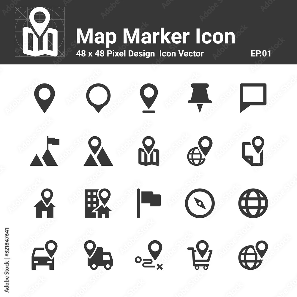 Map Marker Icon location vector