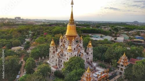 Drone View of Buu Long pagoda at District 9, Ho Chi Minh City, Vietnam © Nguyen Duc Quang