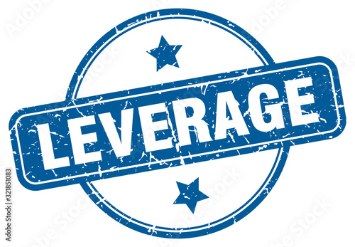 leverage stamp. leverage round vintage grunge sign. leverage