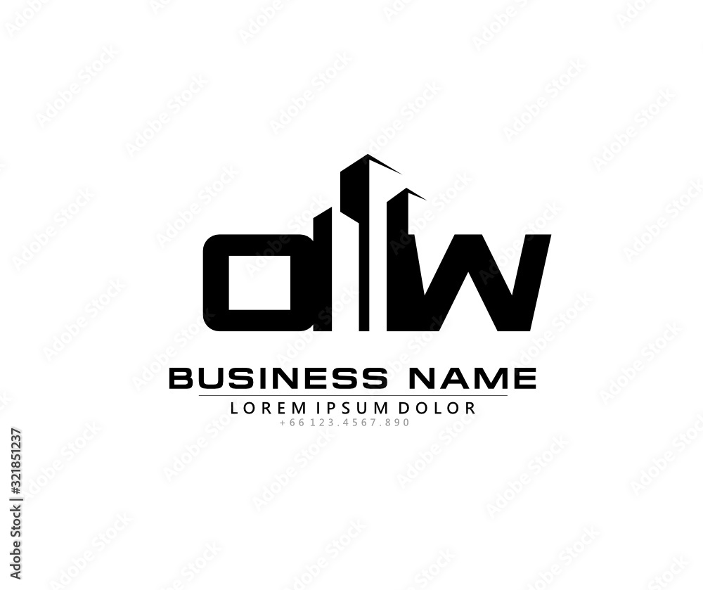 O W OW Initial building logo concept