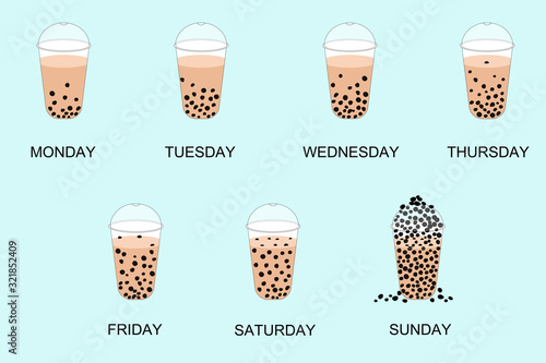 Bubble milk tea for everyday vector