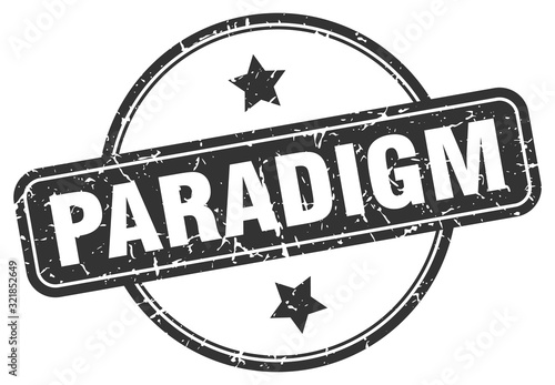 paradigm stamp. paradigm round vintage grunge sign. paradigm