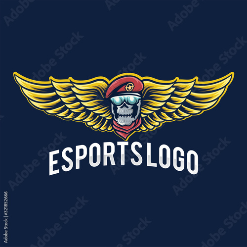 military skull esports logo