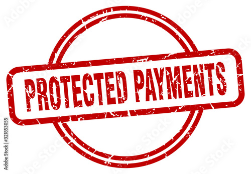 protected payments stamp. protected payments round vintage grunge sign. protected payments