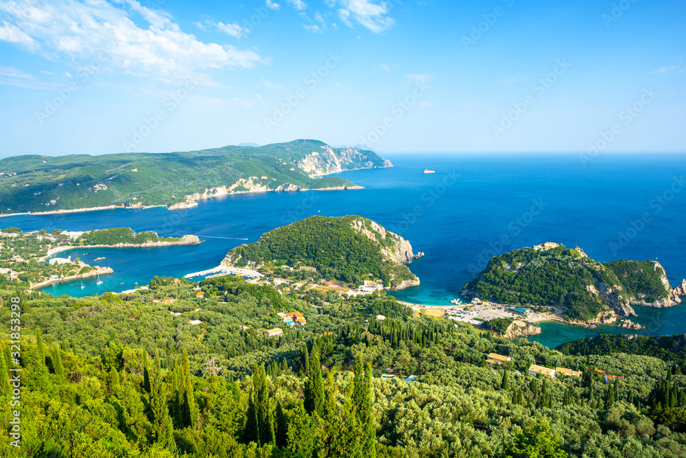 amazing view of Paleokastritsa coast on Corfu island, Greece
