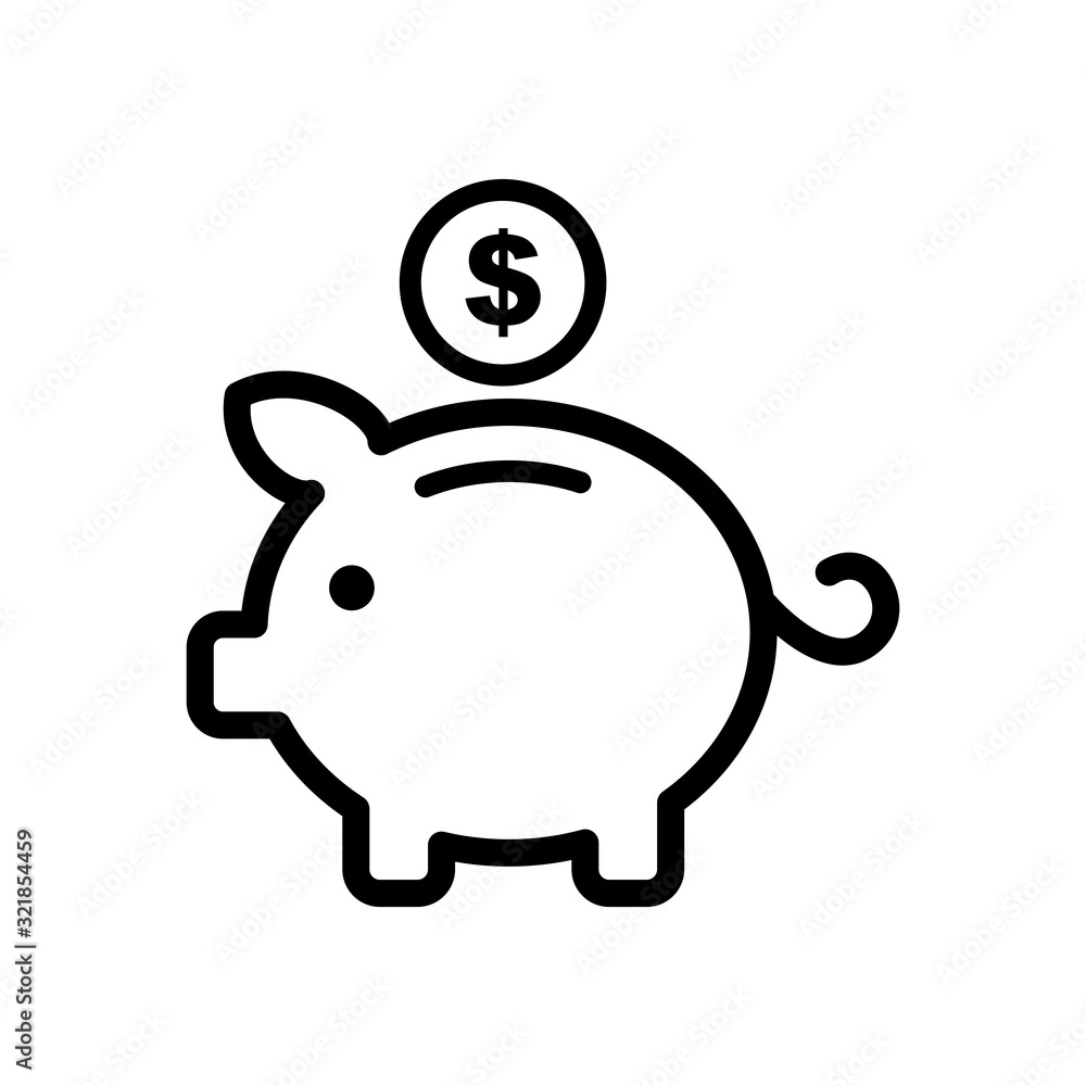 Simple Piggy Bank Icon Vector Design Template Simple Piggy Bank Icon Vector Design Template