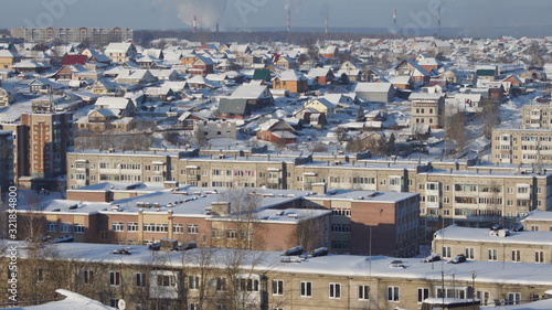 Fototapeta Naklejka Na Ścianę i Meble -  panorama of the winter city from the upper angle
