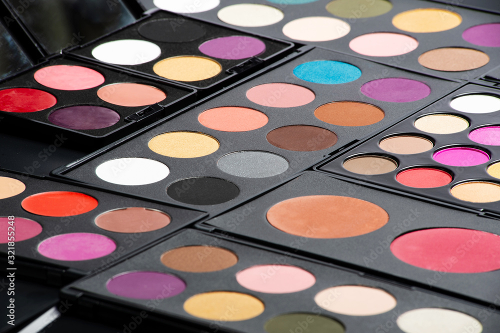 Professional makeup palette. Decorative cosmetics for eye makeup, pallets Professional makeup palette. Decorative cosmetics for eye makeup, pallets