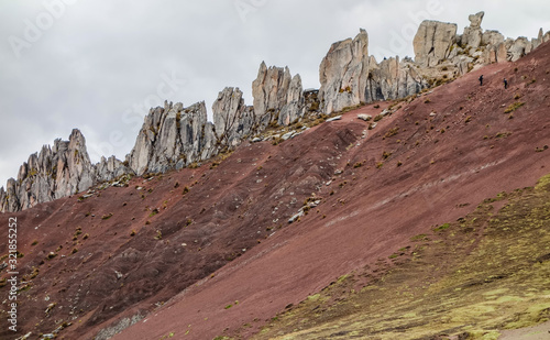 Palccoyo (Palcoyo) rainbow mountains, Cusco/Peru. Colorful landscape in the Andes photo