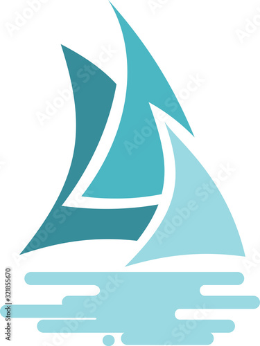 Icon of a boat sail on the water