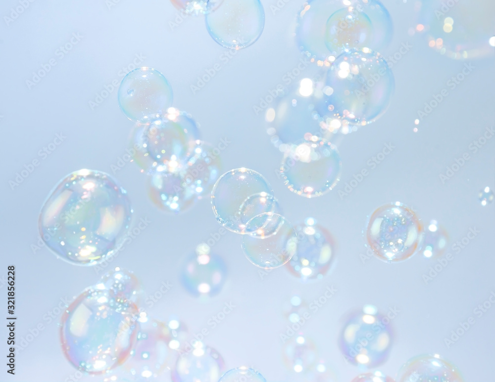 Beautiful soap bubbles float background, sweet valentine background