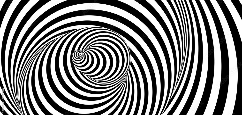 Pattern with optical illusion. Black and white design. Abstract striped background. Vector illustration. Pattern with optical illusion. Black and white design. Abstract striped background. Vector illustration.
