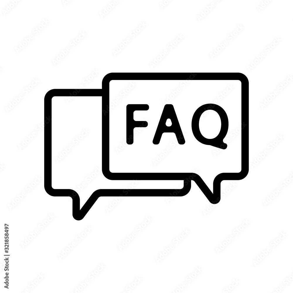 questions and answers icon vector. Thin line sign. Isolated contour symbol illustration