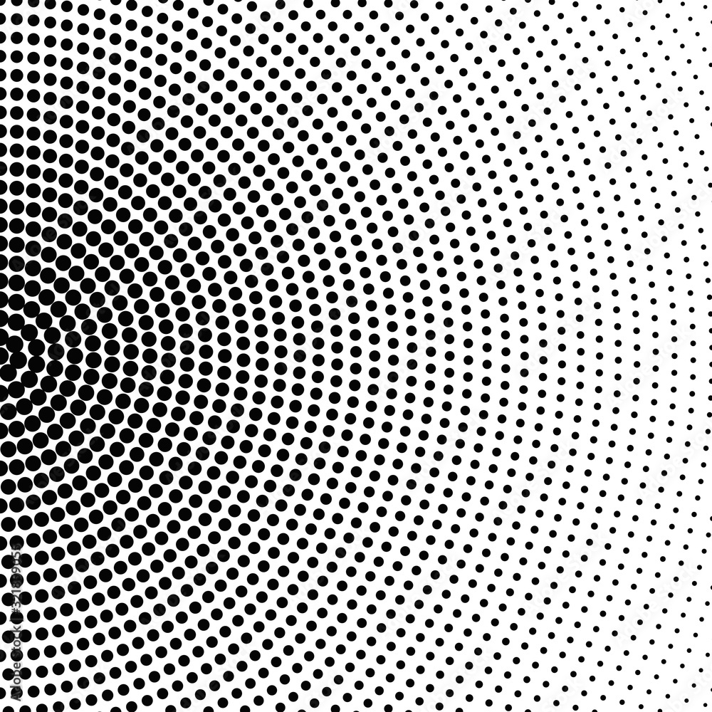 Geometrical monochrome dot pattern background - black and white abstract vector design