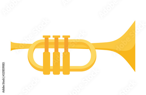 Canvas Print Isolated trumpet instrument vector design