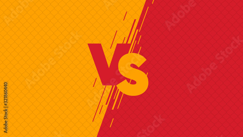 Versus screen flat modern design, fight headline on the background of the grid against each other , yellow vs red
